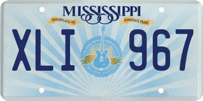 MS license plate XLI967