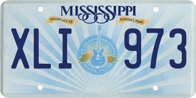 MS license plate XLI973