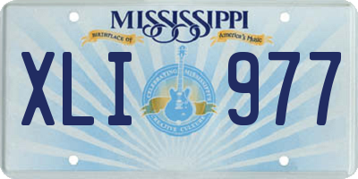 MS license plate XLI977