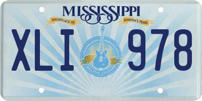 MS license plate XLI978