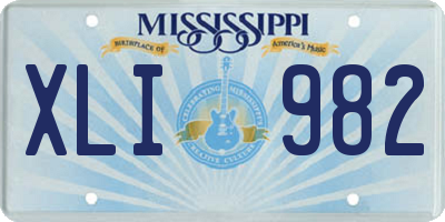 MS license plate XLI982