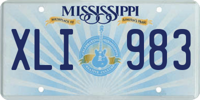 MS license plate XLI983
