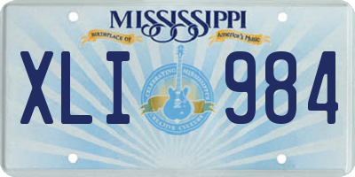 MS license plate XLI984