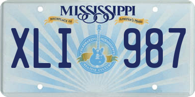 MS license plate XLI987