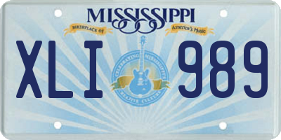 MS license plate XLI989