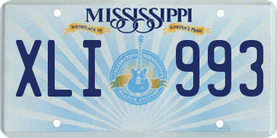 MS license plate XLI993