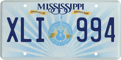 MS license plate XLI994