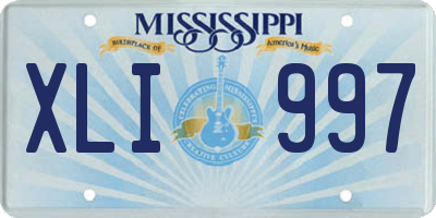MS license plate XLI997