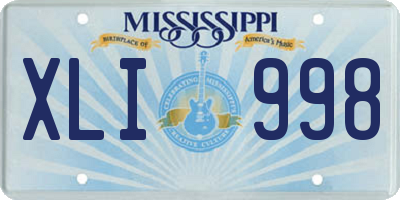 MS license plate XLI998