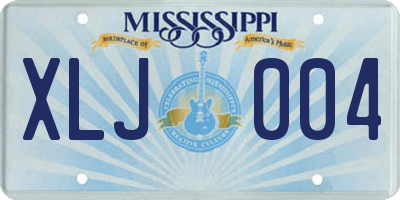 MS license plate XLJ004