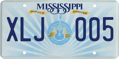 MS license plate XLJ005