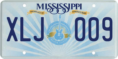 MS license plate XLJ009