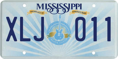 MS license plate XLJ011
