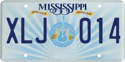 MS license plate XLJ014