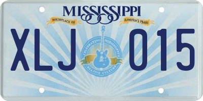 MS license plate XLJ015