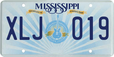 MS license plate XLJ019