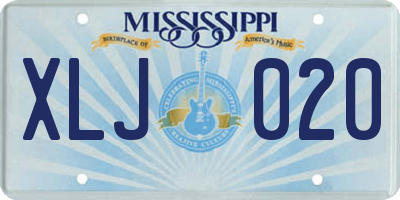 MS license plate XLJ020