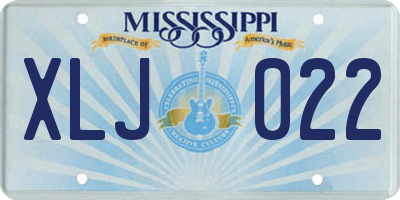MS license plate XLJ022