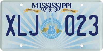 MS license plate XLJ023