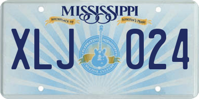 MS license plate XLJ024
