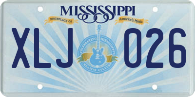 MS license plate XLJ026