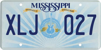 MS license plate XLJ027
