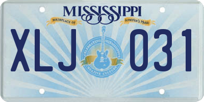 MS license plate XLJ031