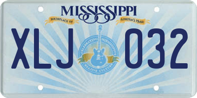 MS license plate XLJ032