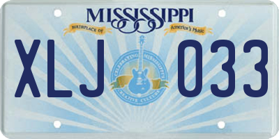 MS license plate XLJ033