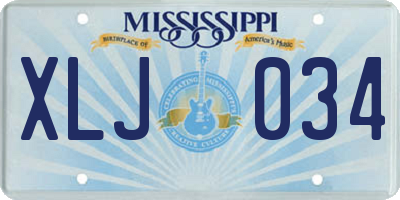 MS license plate XLJ034