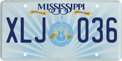 MS license plate XLJ036