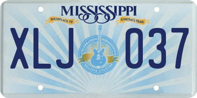 MS license plate XLJ037