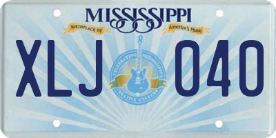 MS license plate XLJ040