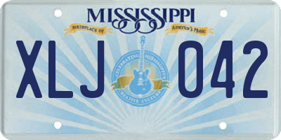MS license plate XLJ042