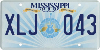 MS license plate XLJ043