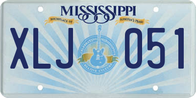 MS license plate XLJ051
