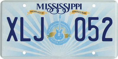 MS license plate XLJ052