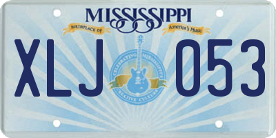 MS license plate XLJ053