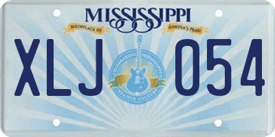 MS license plate XLJ054