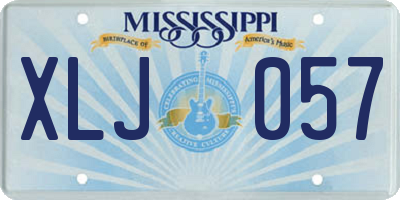MS license plate XLJ057
