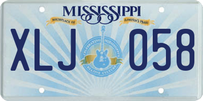 MS license plate XLJ058
