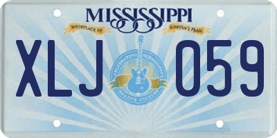MS license plate XLJ059
