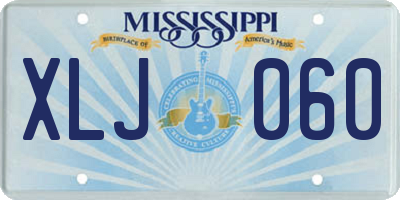 MS license plate XLJ060