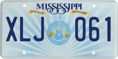 MS license plate XLJ061