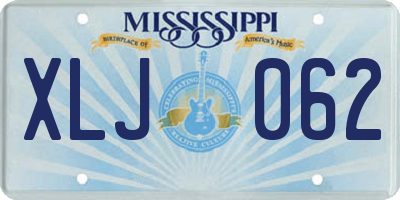 MS license plate XLJ062