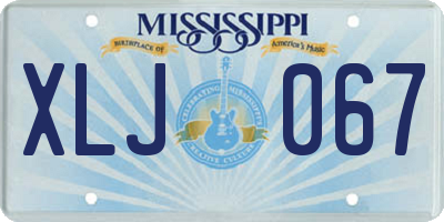 MS license plate XLJ067