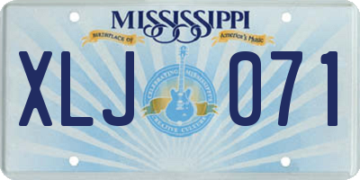 MS license plate XLJ071