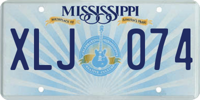 MS license plate XLJ074