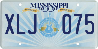 MS license plate XLJ075