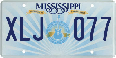MS license plate XLJ077